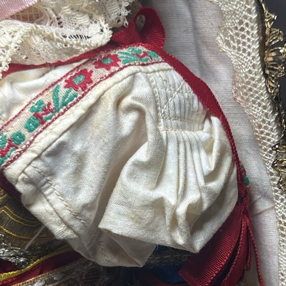 Vintage 30s Eastern European Dressed Composition Doll 17 Inches Bride Jointed - Picture 10 of 16